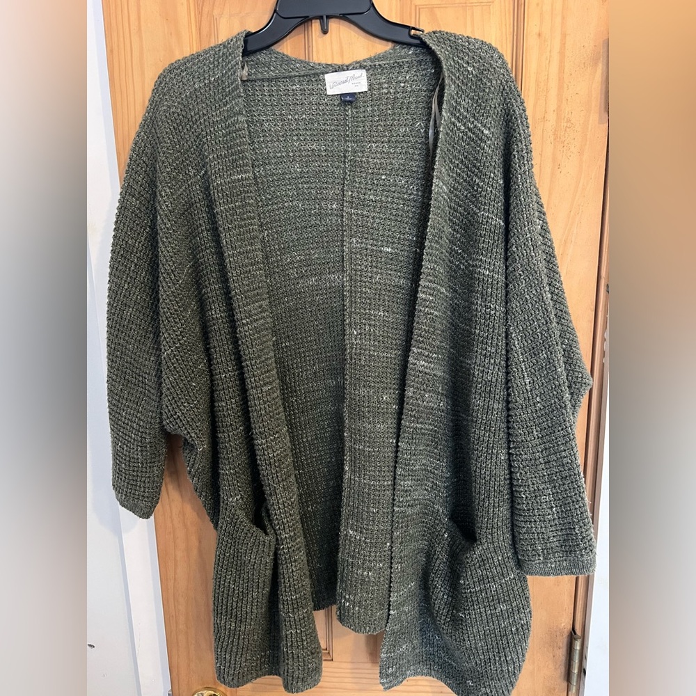 Universal Thread Olive Green Open-Front Knit Cardigan